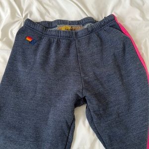 Aviator Nation Sweatpants with neon stripe on the size medium